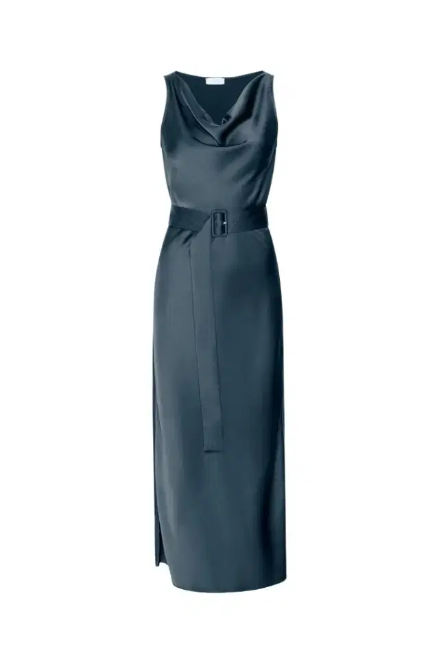 LAPOINTE Satin Bias Belted Dress