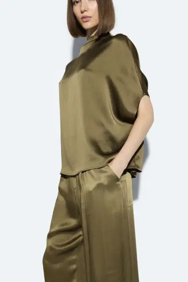 Lapointe Satin Cape Tee | Thumbnail 3 Lapointe Satin Cape Tee | Thumbnail 3
