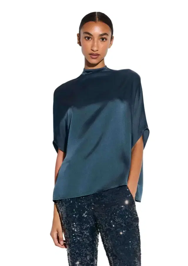 LAPOINTE Satin Cape Tee