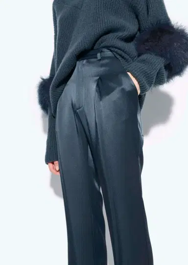 Lapointe Satin Tapered Pleated Pant | Thumbnail 3 Lapointe Satin Tapered Pleated Pant | Thumbnail 3