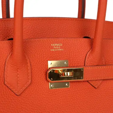 HERMÈS Pre-owned Hermes Birkin 30 Feu Togo Gold Hardware - Deposit | Thumbnail 7 HERMÈS Pre-owned Hermes Birkin 30 Feu Togo Gold Hardware - Deposit | Thumbnail 7
