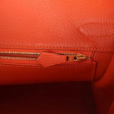 HERMÈS Pre-owned Hermes Birkin 30 Feu Togo Gold Hardware - Deposit | Thumbnail 9 HERMÈS Pre-owned Hermes Birkin 30 Feu Togo Gold Hardware - Deposit | Thumbnail 9