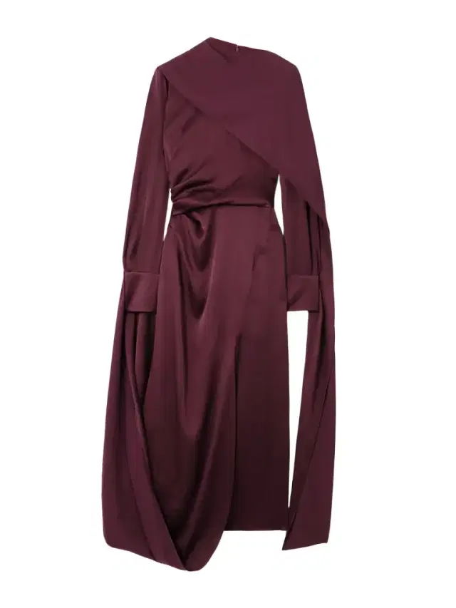 Draped Satin Midi Dress
