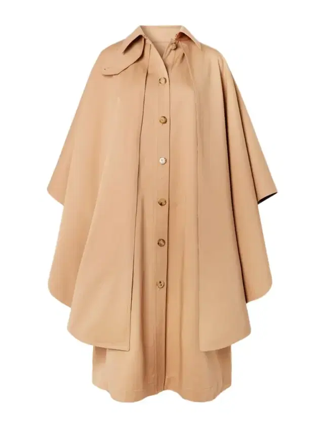 Cape-effect Layered Leather-trimmed Cotton-gabardine Trench Coat