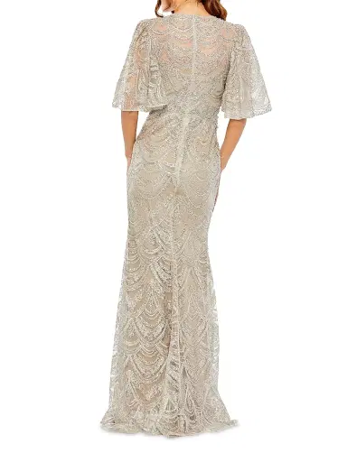 Mac Duggal Women's Embroidered Lace Gown - Taupe | Thumbnail 2