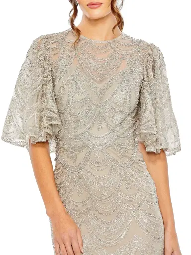 Mac Duggal Women's Embroidered Lace Gown - Taupe | Thumbnail 3