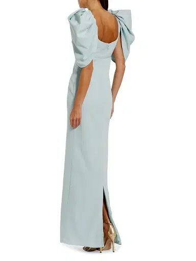 Mac Duggal Women's Crepe Puff-Sleeve Column Gown | Thumbnail 2