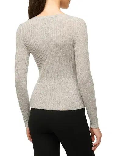 Staud Women's Cargo Rib-Knit V-Neck Cardigan - Heather Grey - Size XL | Thumbnail 4
