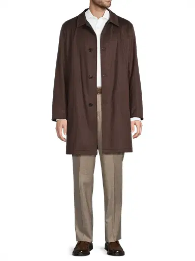 Sartorio Napoli Men's Nylon-Cashmere Reversible Raincoat - Bordeaux - Size 46 | Thumbnail 2