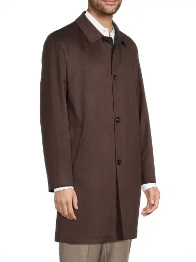 Sartorio Napoli Men's Nylon-Cashmere Reversible Raincoat - Bordeaux - Size 46 | Thumbnail 4