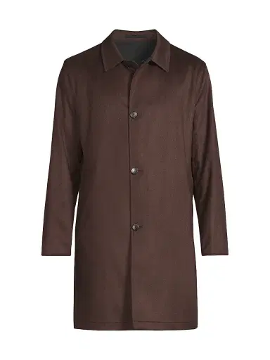 Sartorio Napoli Men's Nylon-Cashmere Reversible Raincoat - Bordeaux - Size 46 | Thumbnail 1