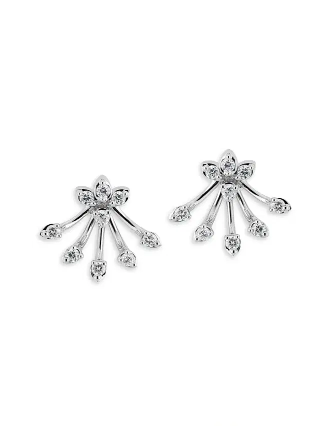 Women's Luminus 18K White Gold & Diamond Earrings - White Gold