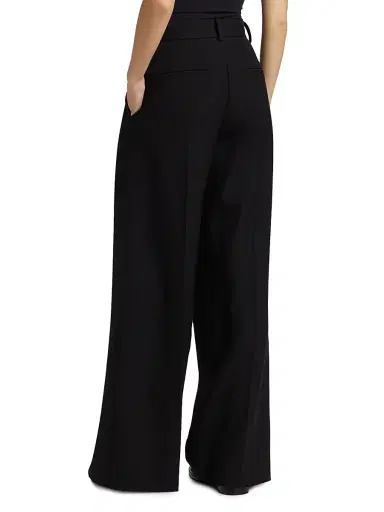 anOnlyChild Women's May Wool High-Rise Wide-Leg Pants - Black - Size 6 | Thumbnail 5