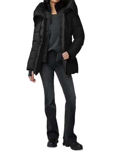 Soia & Kyo Women's June Hooded Down Coat - Black - Size XS | Thumbnail 2