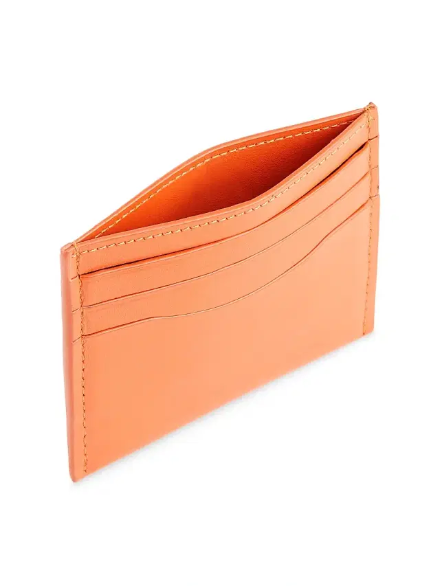 Royce New York Men's RFID-Blocking Leather Card Wallet - Orange