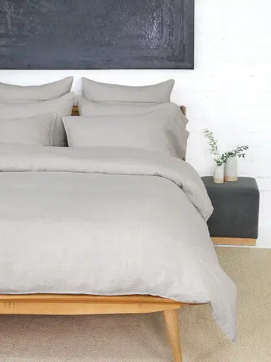 Pom Pom at Home Parker Bamboo Duvet Cover & Sham Collection - Flax - Size Twin | Thumbnail 5