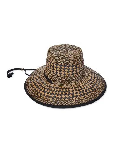 Lele Sadoughi Women's Brielle Checkered Flat-Top Straw Hat - Neutral Night | Thumbnail 3 Lele Sadoughi Women's Brielle Checkered Flat-Top Straw Hat - Neutral Night | Thumbnail 3