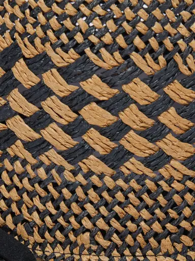 Lele Sadoughi Women's Brielle Checkered Flat-Top Straw Hat - Neutral Night | Thumbnail 1 Lele Sadoughi Women's Brielle Checkered Flat-Top Straw Hat - Neutral Night | Thumbnail 1