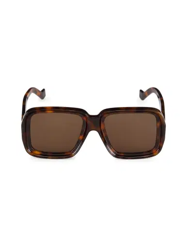 LOEWE Men's Tortoiseshell 56MM Rectangular Sunglasses - Blonde Havana Brown | Thumbnail 4