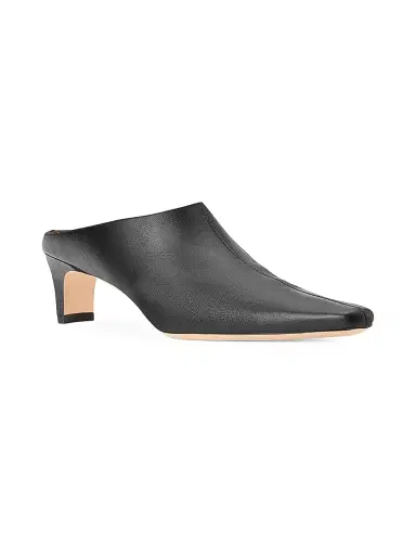 Staud Women's Wally 55MM Leather Mules - Black - Size 10 | Thumbnail 2