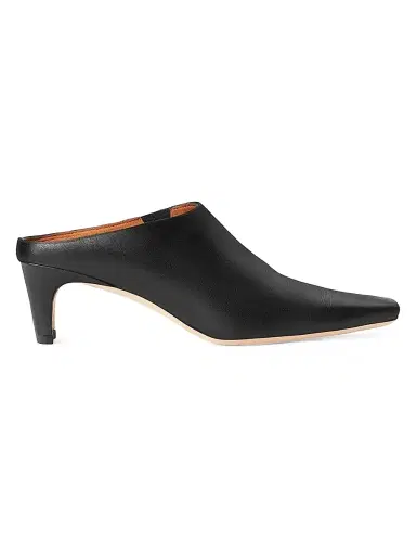 Staud Women's Wally 55MM Leather Mules - Black - Size 10 | Thumbnail 1