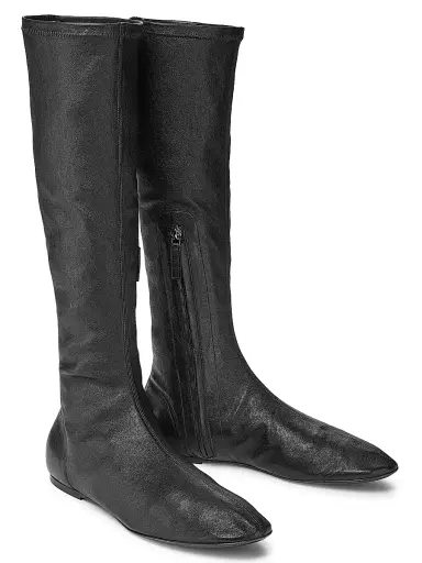 Co Women's Stretch-Leather Knee-High Boots - Black | Thumbnail 2
