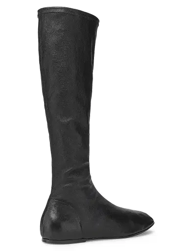 Co Women's Stretch-Leather Knee-High Boots - Black | Thumbnail 3