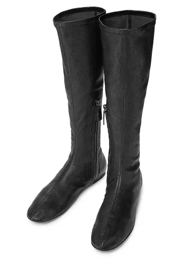 Co Women's Stretch-Leather Knee-High Boots - Black | Thumbnail 4