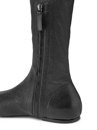 Co Women's Stretch-Leather Knee-High Boots - Black | Thumbnail 6