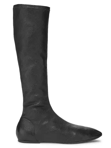 Co Women's Stretch-Leather Knee-High Boots - Black | Thumbnail 1