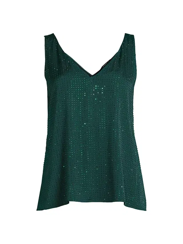 Ungaro Women's Rosie Hotfix Crystal Blouse - Pine