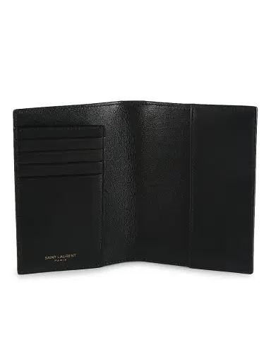 Saint Laurent Men's Croc-Embossed Leather Bi-Fold Wallet - Black | Thumbnail 2