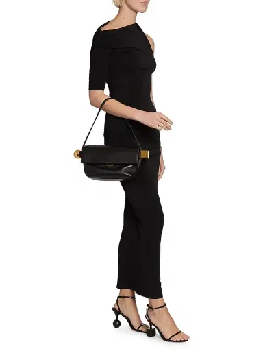 Jacquemus Women's Le Rond Carré Leather Shoulder Bag - Black | Thumbnail 2 Jacquemus Women's Le Rond Carré Leather Shoulder Bag - Black | Thumbnail 2
