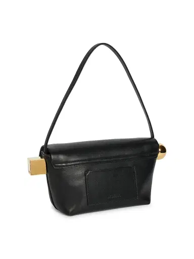 Jacquemus Women's Le Rond Carré Leather Shoulder Bag - Black | Thumbnail 4 Jacquemus Women's Le Rond Carré Leather Shoulder Bag - Black | Thumbnail 4