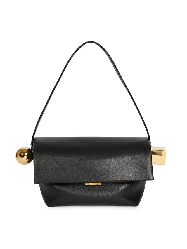 Women's Le Rond Carré Leather Shoulder Bag - Black