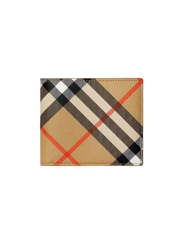 Burberry Men's Check Bifold Wallet - Sand