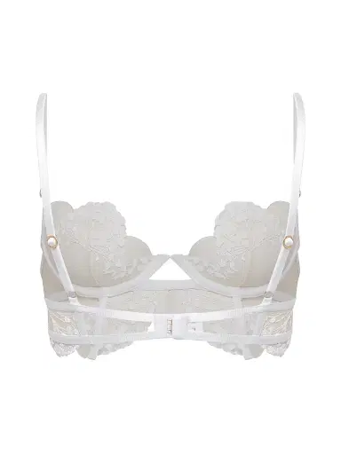 Bluebella Women's Floral-Embroidered Tulle Longline Bra - White Sheer - Size 38C | Thumbnail 2 Bluebella Women's Floral-Embroidered Tulle Longline Bra - White Sheer - Size 38C | Thumbnail 2