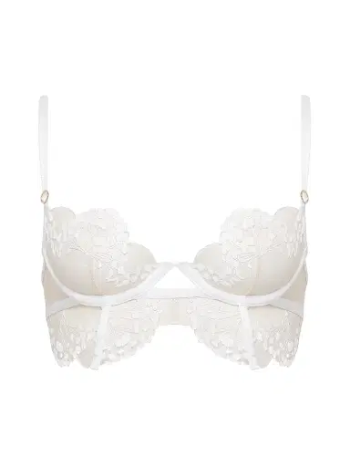 Bluebella Women's Floral-Embroidered Tulle Longline Bra - White Sheer - Size 38C | Thumbnail 1 Bluebella Women's Floral-Embroidered Tulle Longline Bra - White Sheer - Size 38C | Thumbnail 1