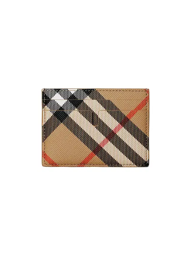 Burberry Men's Check Card Case - Sand