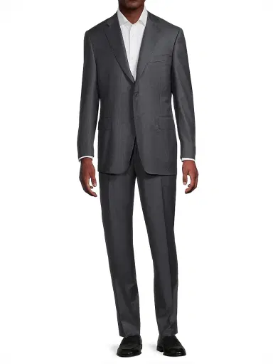 Canali Men's Wool Single-Breasted Suit - Dark Grey | Thumbnail 2