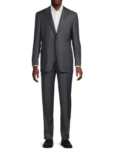 Canali Men's Wool Single-Breasted Suit - Dark Grey | Thumbnail 3