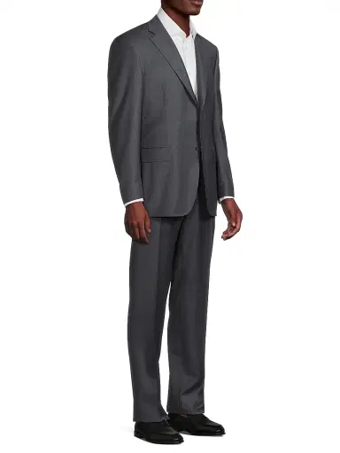Canali Men's Wool Single-Breasted Suit - Dark Grey | Thumbnail 4