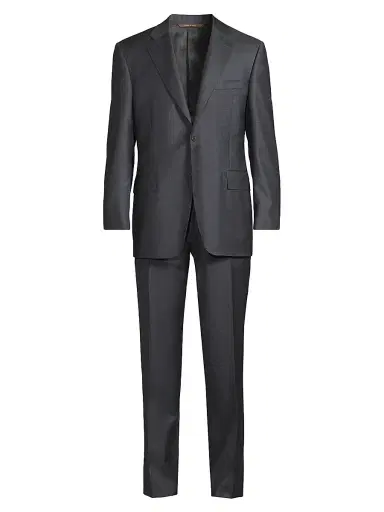 Canali Men's Wool Single-Breasted Suit - Dark Grey | Thumbnail 1