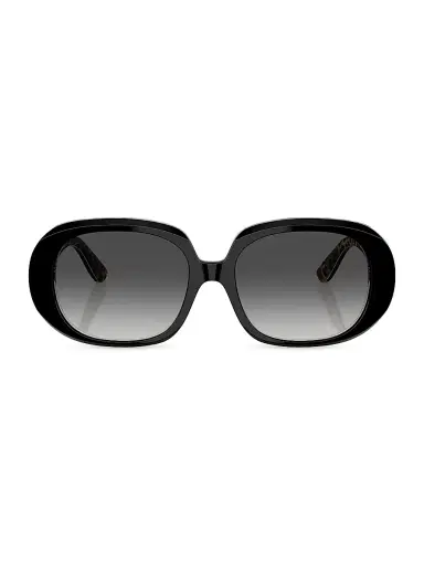 Dolce & Gabbana Women's 56MM Oval Sunglasses - Gradient Grey Black Leopard | Thumbnail 2