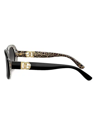 Dolce & Gabbana Women's 56MM Oval Sunglasses - Gradient Grey Black Leopard | Thumbnail 3