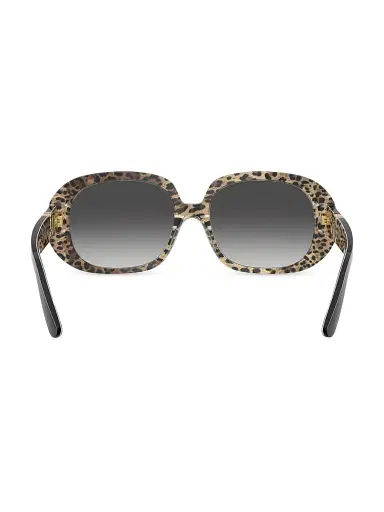 Dolce & Gabbana Women's 56MM Oval Sunglasses - Gradient Grey Black Leopard | Thumbnail 4
