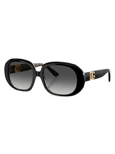 Dolce & Gabbana Women's 56MM Oval Sunglasses - Gradient Grey Black Leopard | Thumbnail 1