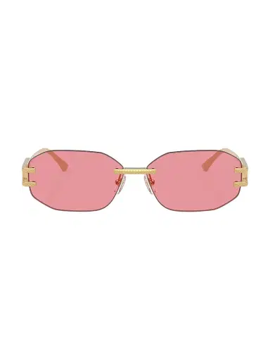 Versace Women's Damier Plaque 58MM Oval Sunglasses | Thumbnail 2