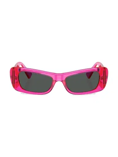 Versace Women's Lens Logo Pillow 54MM Sunglasses - Fuschia Grey | Thumbnail 2 Versace Women's Lens Logo Pillow 54MM Sunglasses - Fuschia Grey | Thumbnail 2