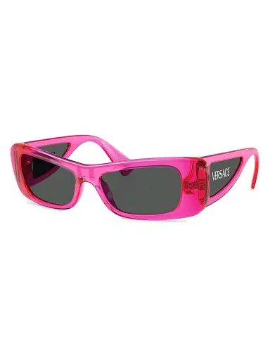 Versace Women's Lens Logo Pillow 54MM Sunglasses - Fuschia Grey | Thumbnail 1 Versace Women's Lens Logo Pillow 54MM Sunglasses - Fuschia Grey | Thumbnail 1